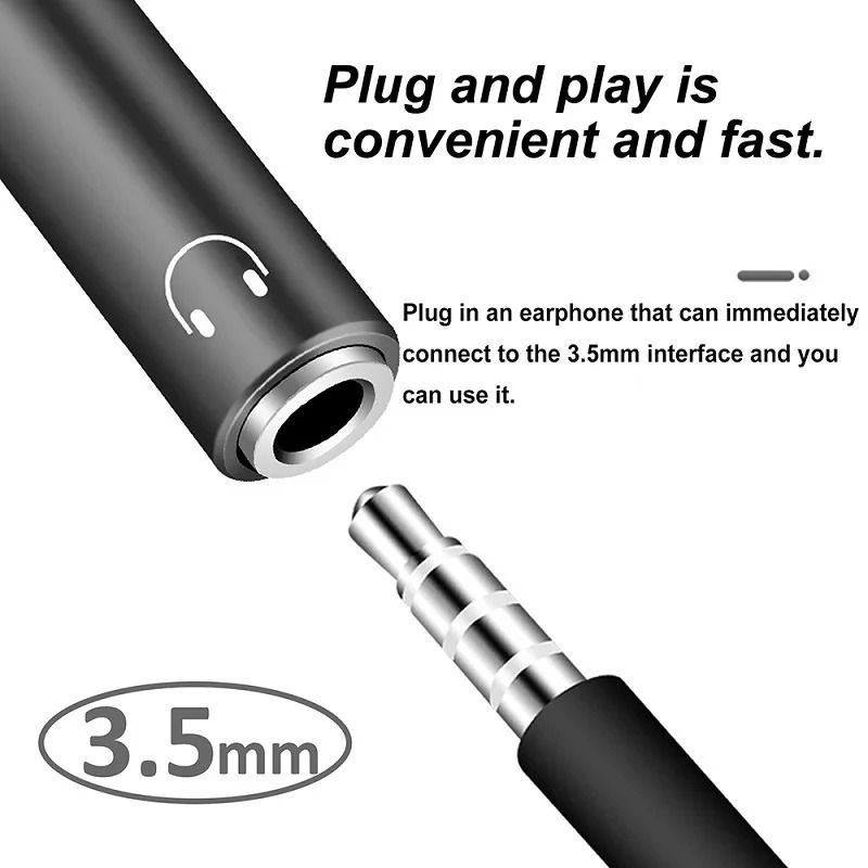 USB C to 3.5mm Adapter with Charging PD 60W Audio Splitter Cable