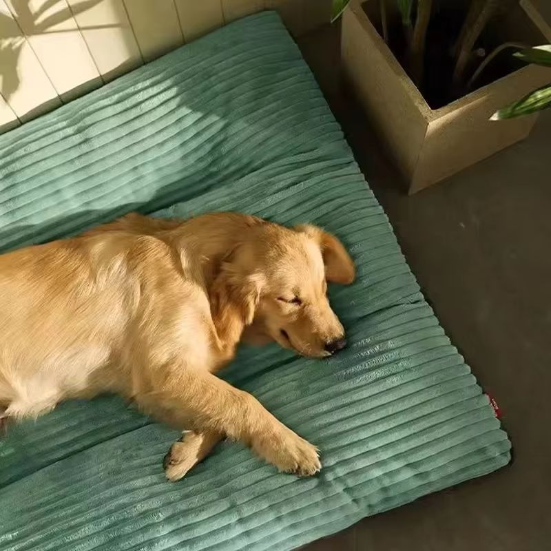 Winter Warm Dog Bed – Soft Corduroy Sleeping Mat for Small, Medium & Large Pets