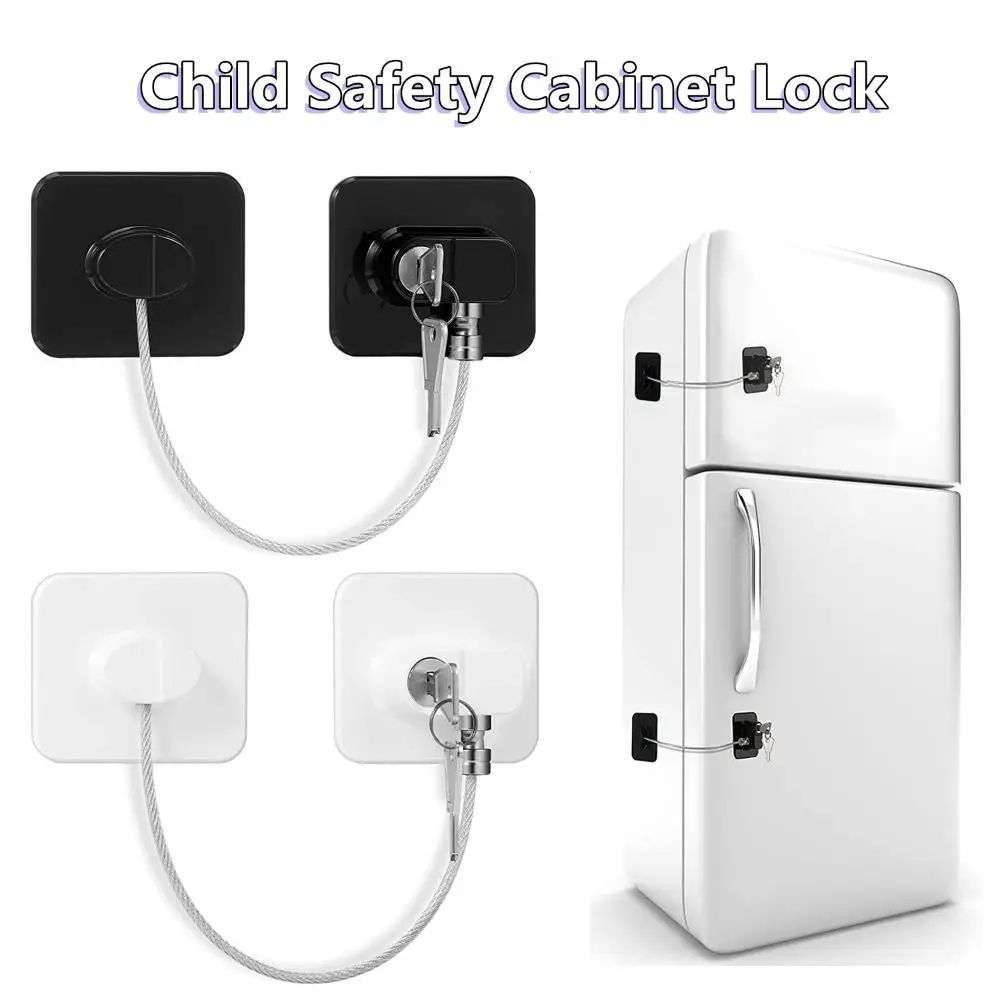 Child Safety Cabinet & Drawer Lock with Key/Code | Anti-Open Baby Proof Strap for Doors, Fridge & Home Storage