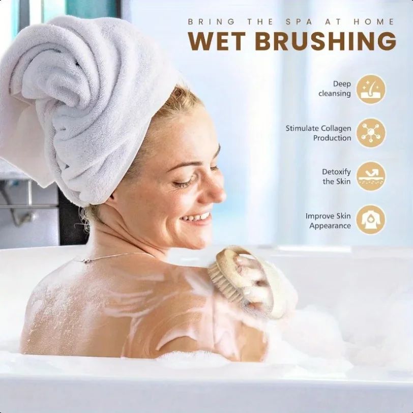 2 In 1 Natural Bristle Body Brush