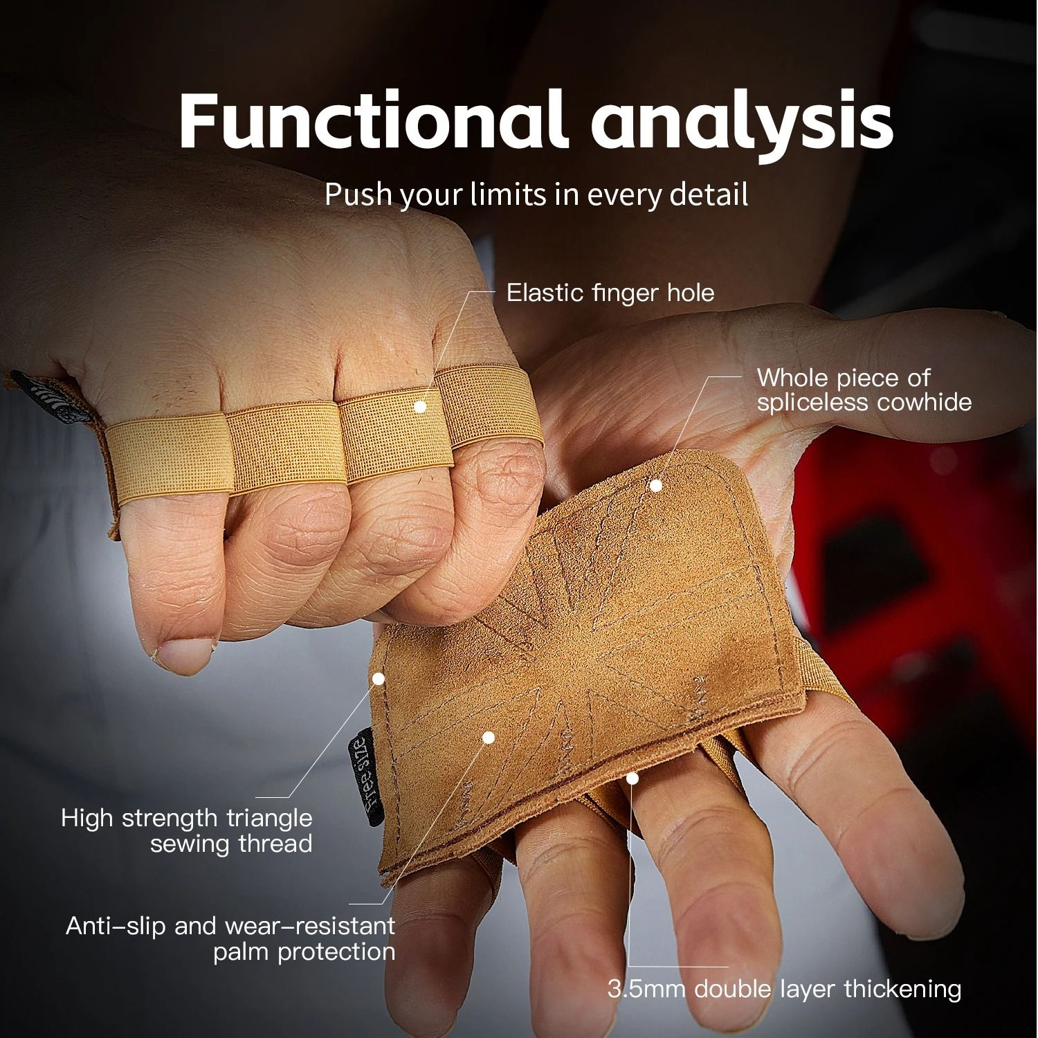 Cowhide Weightlifting and Palm Protection Grips