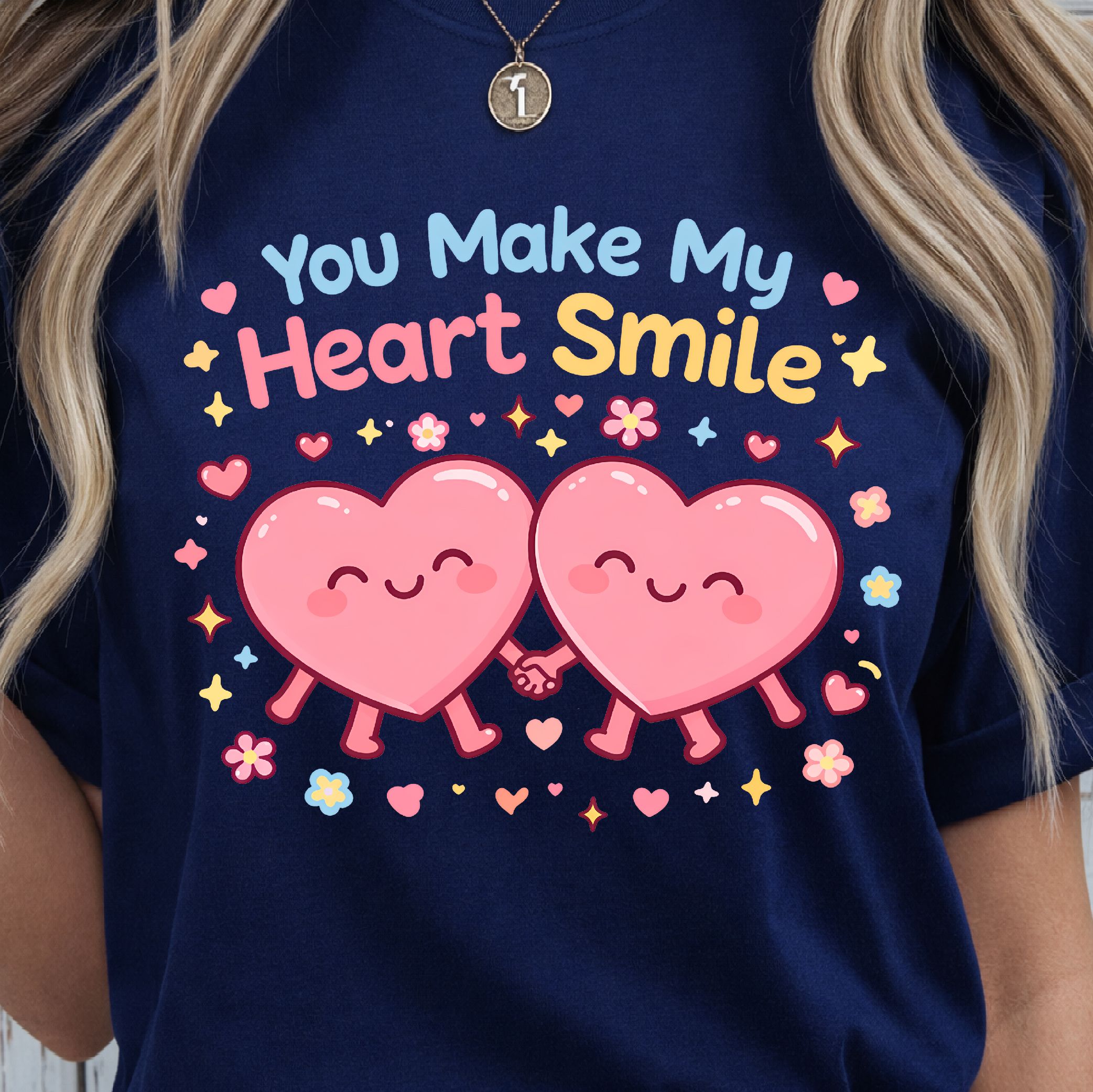 You Make My Heart Smile Shirt, Cute Love T-Shirt, Sweetheart Tee