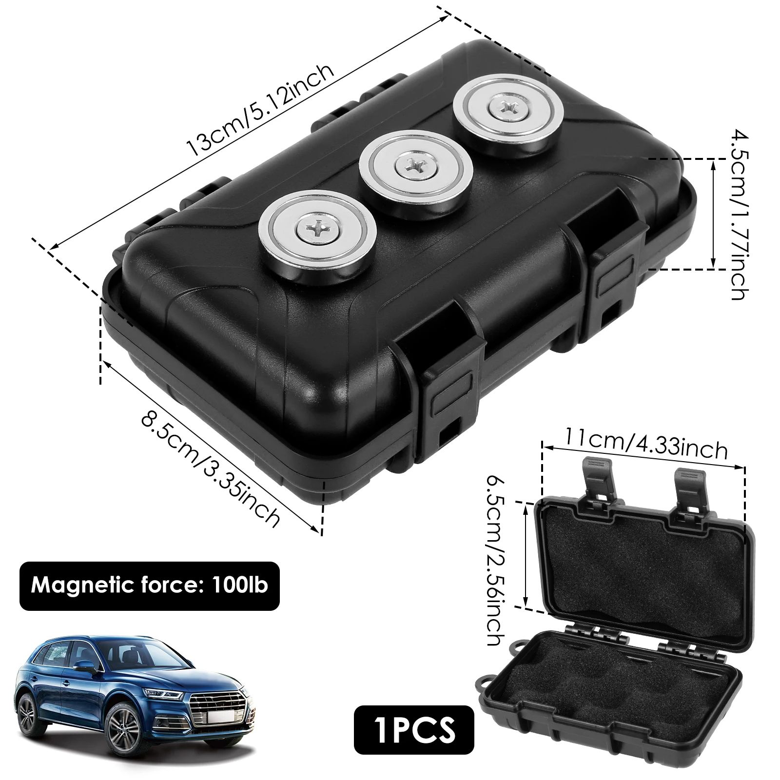 Waterproof Magnetic Key Holder Under Car Hidden Spare Key Box