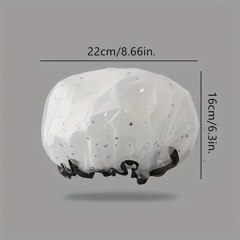 Waterproof Double Layer Shower Cap Set