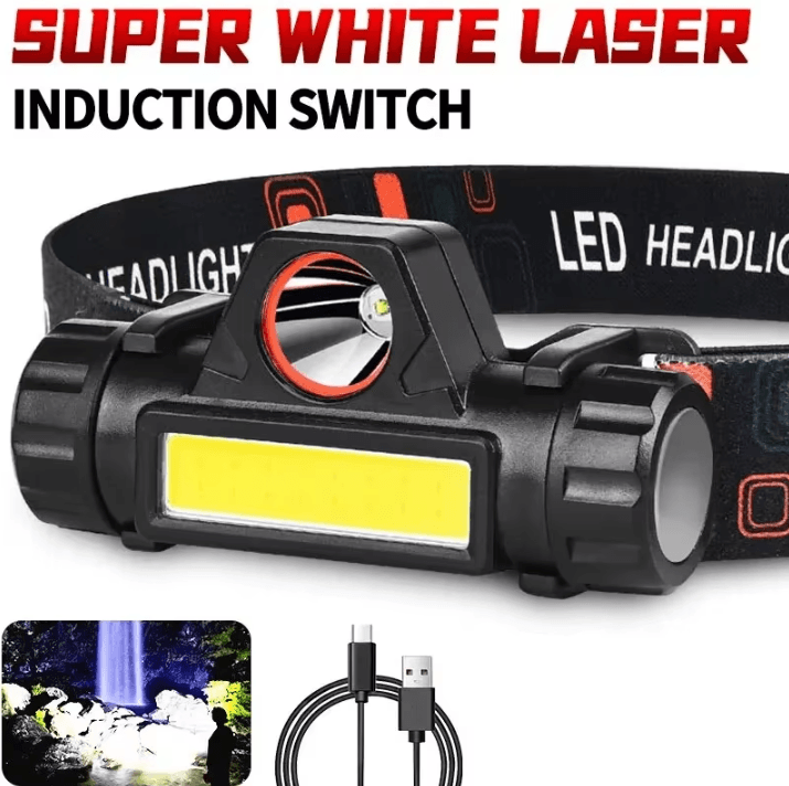 Outdoor Rechargeable LED Headlamp with Magnetic Mount and Long Battery Life