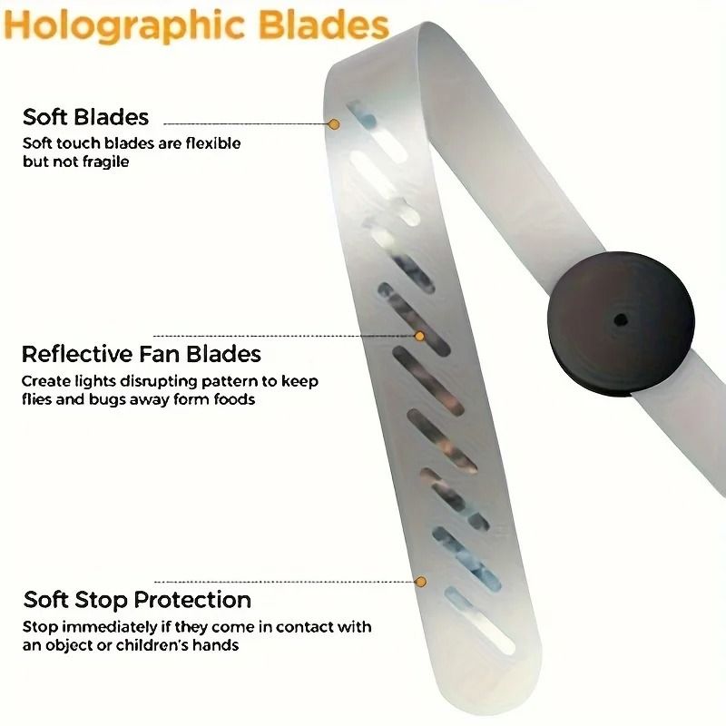 Portable Fly Repelling Fan Chemical Free Insect Repellent with Reflective Blades
