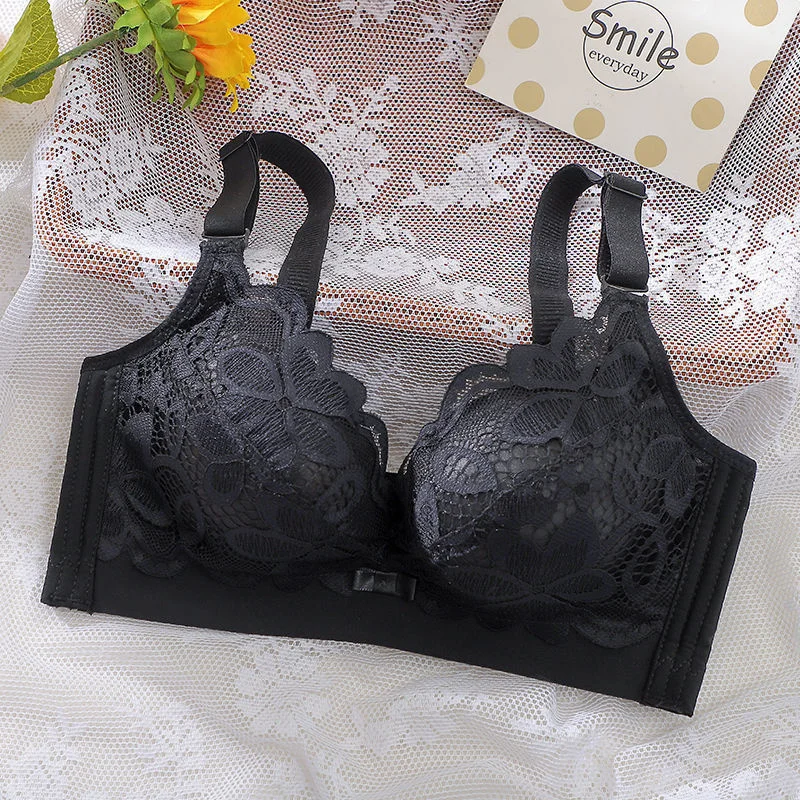Thickened Gathered Bra for Small Chest, No Steel Ring, Extra Thick Pads, Closed Breast Sexy Underwear