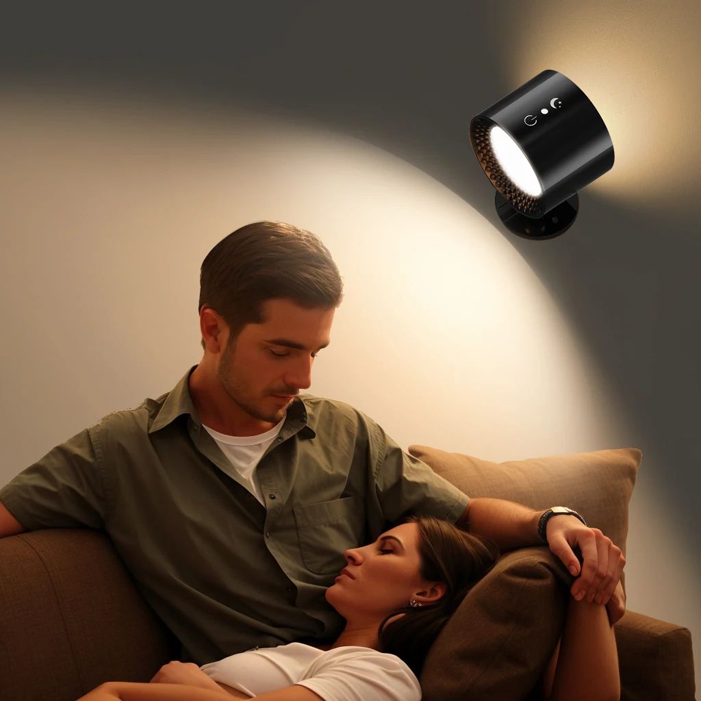 Luxurious 360 Rotating Dual Head LED Wall Light, Indoor Bedroom Bedside Reading Light with Decorative Touch