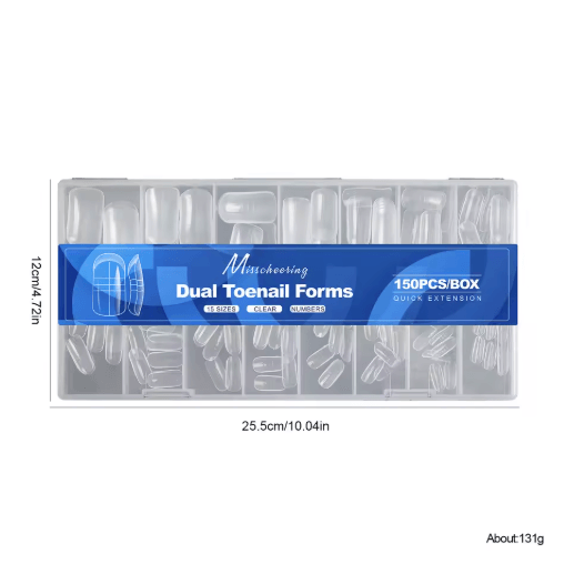 150PCS Clear Toe Nail Extensions Full Cover Press On Fake Toe Tips for DIY Pedicure