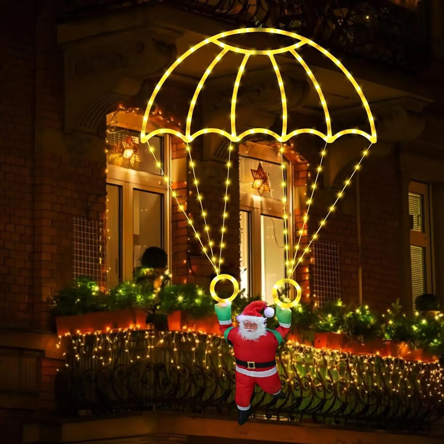 Santas Grand Entrance Parachute Lights