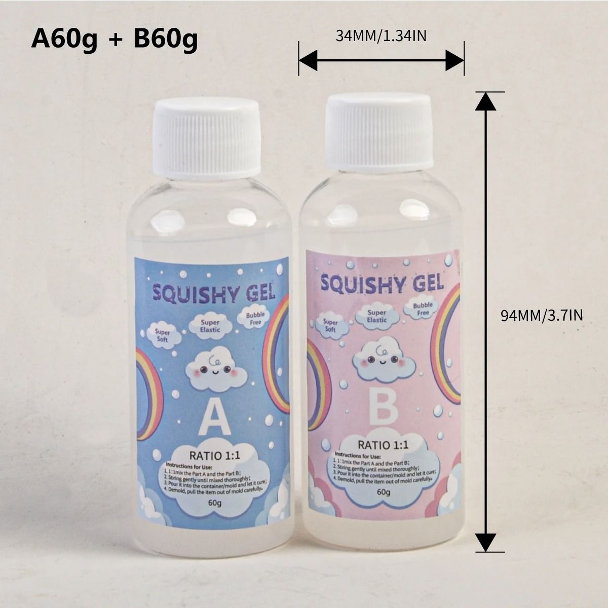 SoftFlex Squishy Gel Resin DIY Squishy Toy Making Kit Liquid Resin for Stress Relief Toys