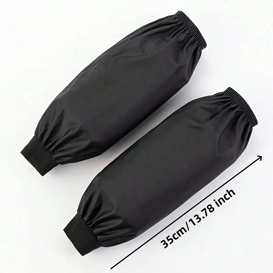 Heavy-Duty Faux Leather Arm Sleeves - Waterproof, Oil-Resistant for Kitchen & Industrial Work