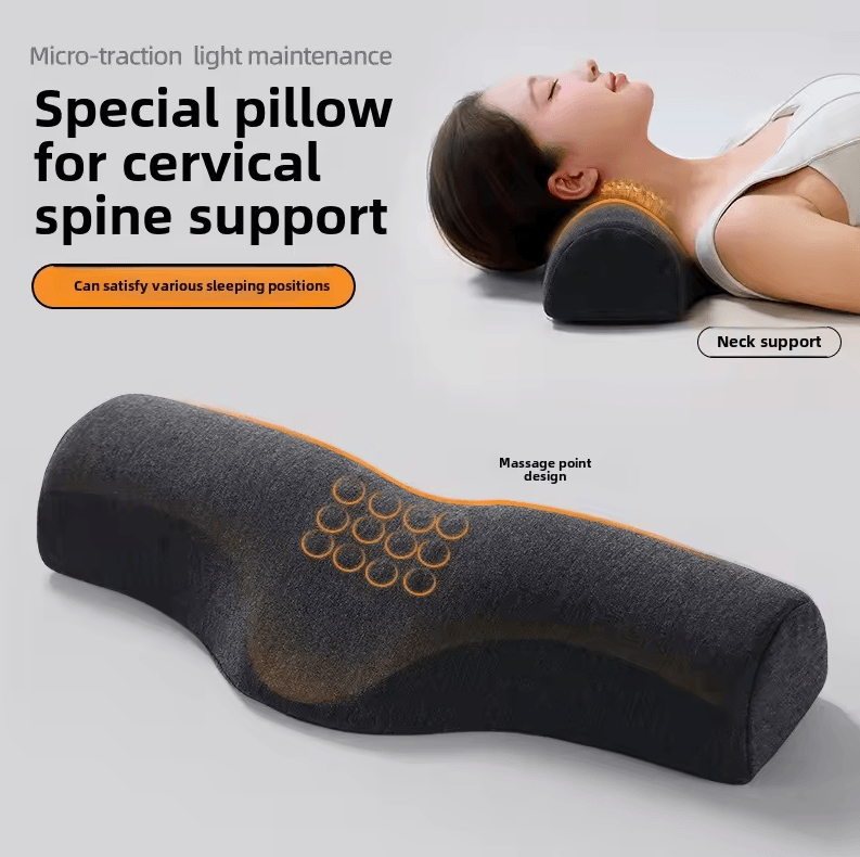Cervical Contour Support Memory Foam Pillow – Traction Neck & Shoulder Relaxing Ergonomic Sleep Pillow