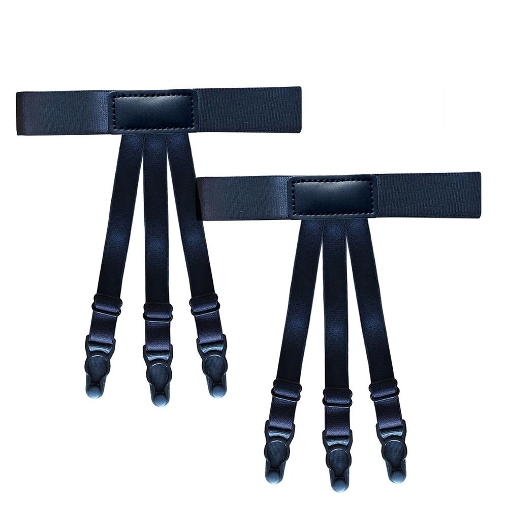 Mens Adjustable Shirt Stays – Elastic Non-Slip Garters to Keep Shirts Neat and Tucked All Day