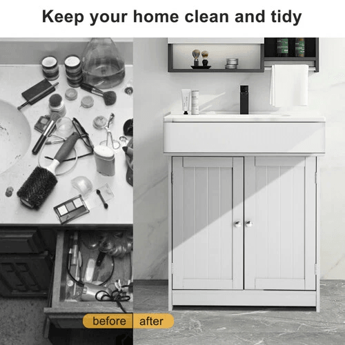 Modern Bathroom Vanity Cabinet with Single Wood Vessel Sink