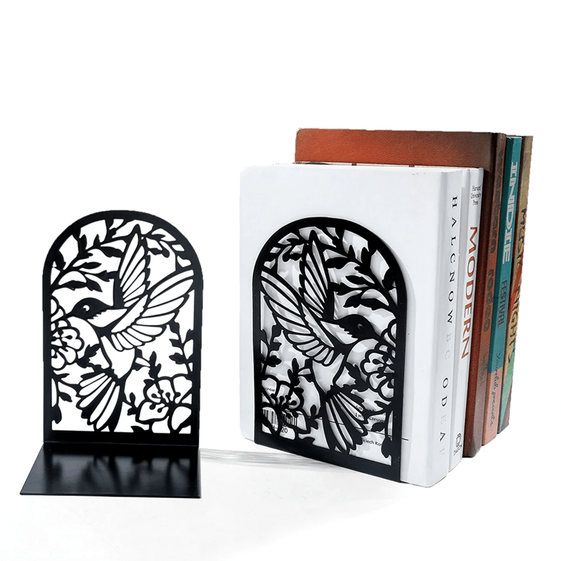 Swallow and Flower Metal Bookends Decorative Bookends Set for Bookshelf