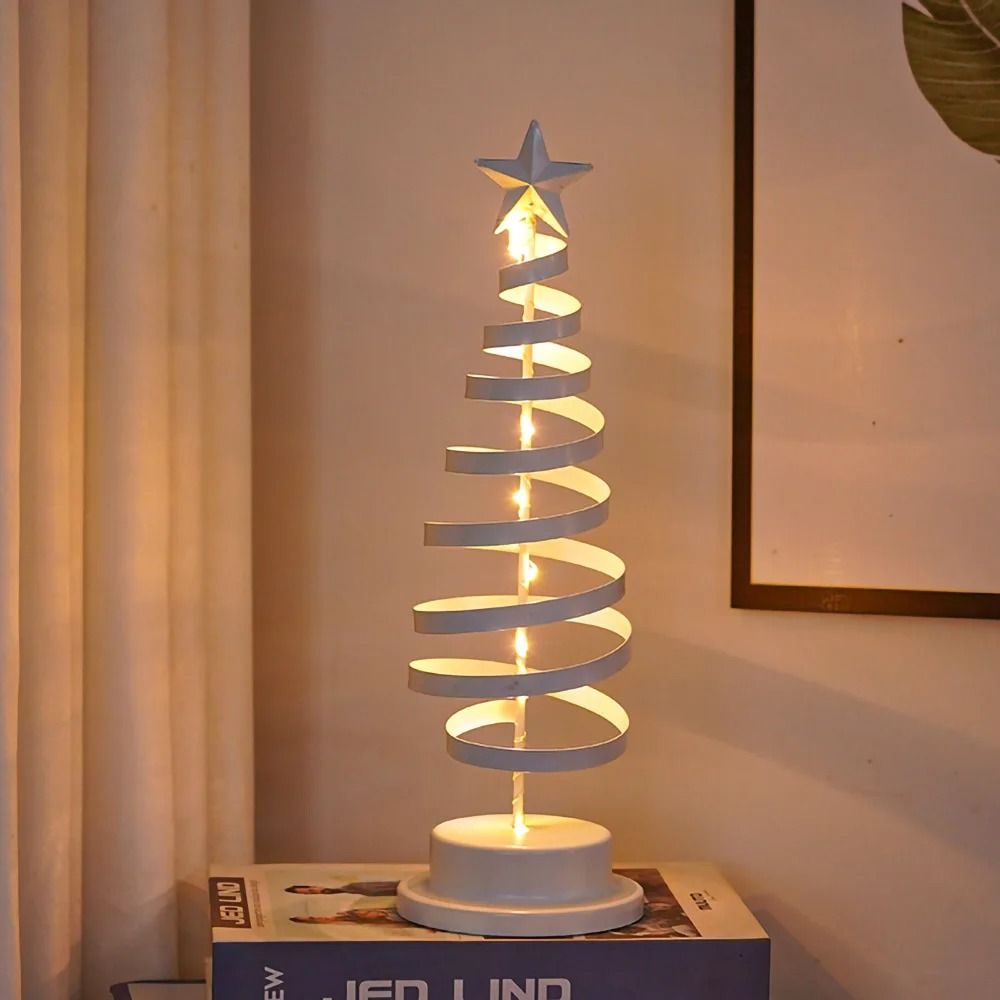 Spiral-Glow Metal Fairy Tree Lamp