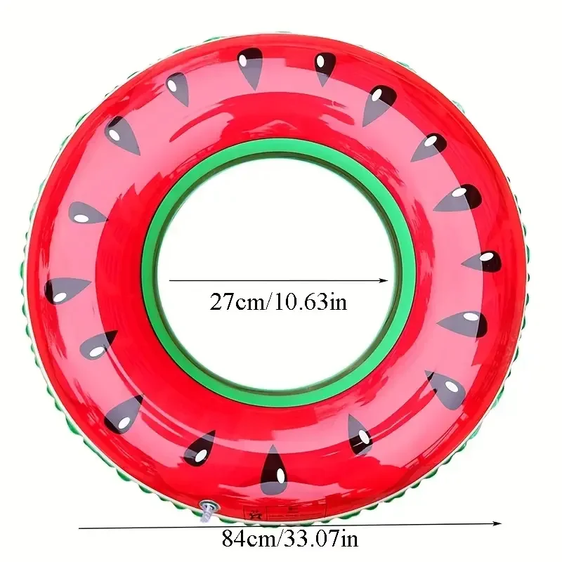 Inflatable Swimming Ring, Fruit Design Inner Ring with Anti-Leakage Valve, Thick PVC Material