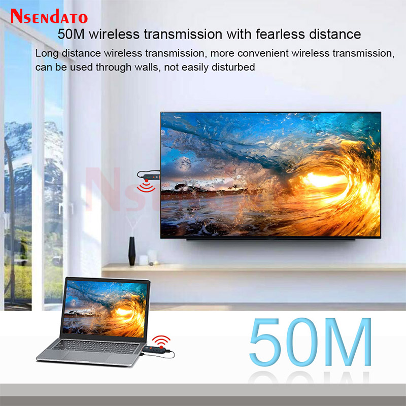Wireless HDMI Video Audio Transmitter Receiver Extender Wireless Display Dongle for Monitor TV Box
