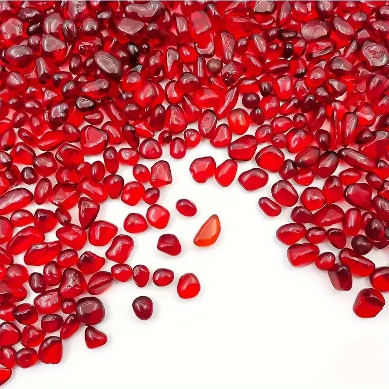 RubyGlow Red Glass Gravel for Aquariums, Vases & Garden Decor