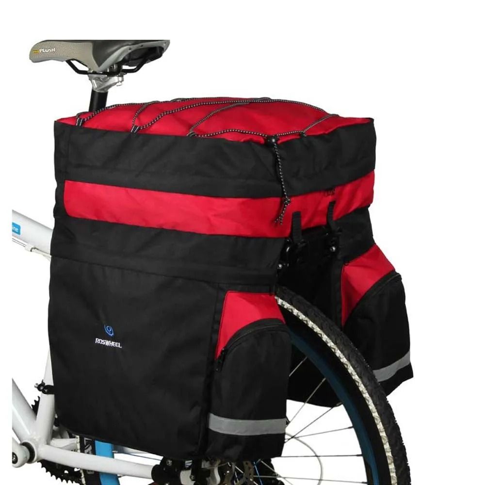 Roswheel 60L Bicycle Rear Seat Trunk Bag Double Pannier with Rain Cover