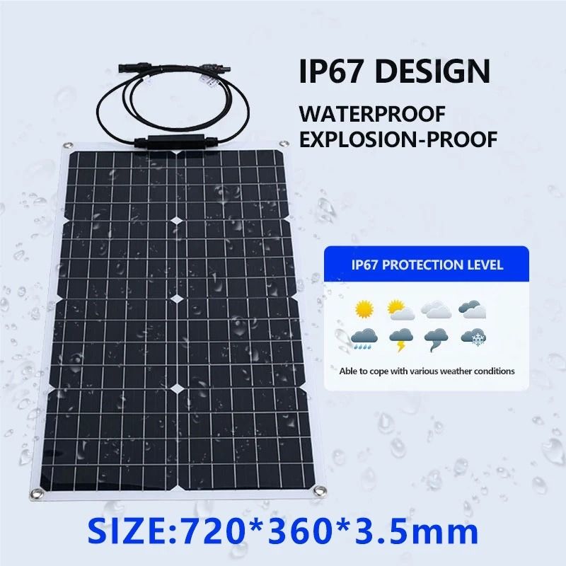 Flexible Solar Panel System with Battery Charger Controller and Inverter Kit