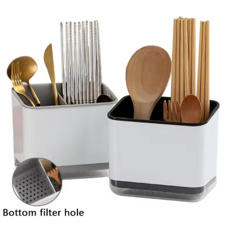 Multifunctional Spoon Fork Storage Holder, Double Layer Detachable Chopsticks Cage
