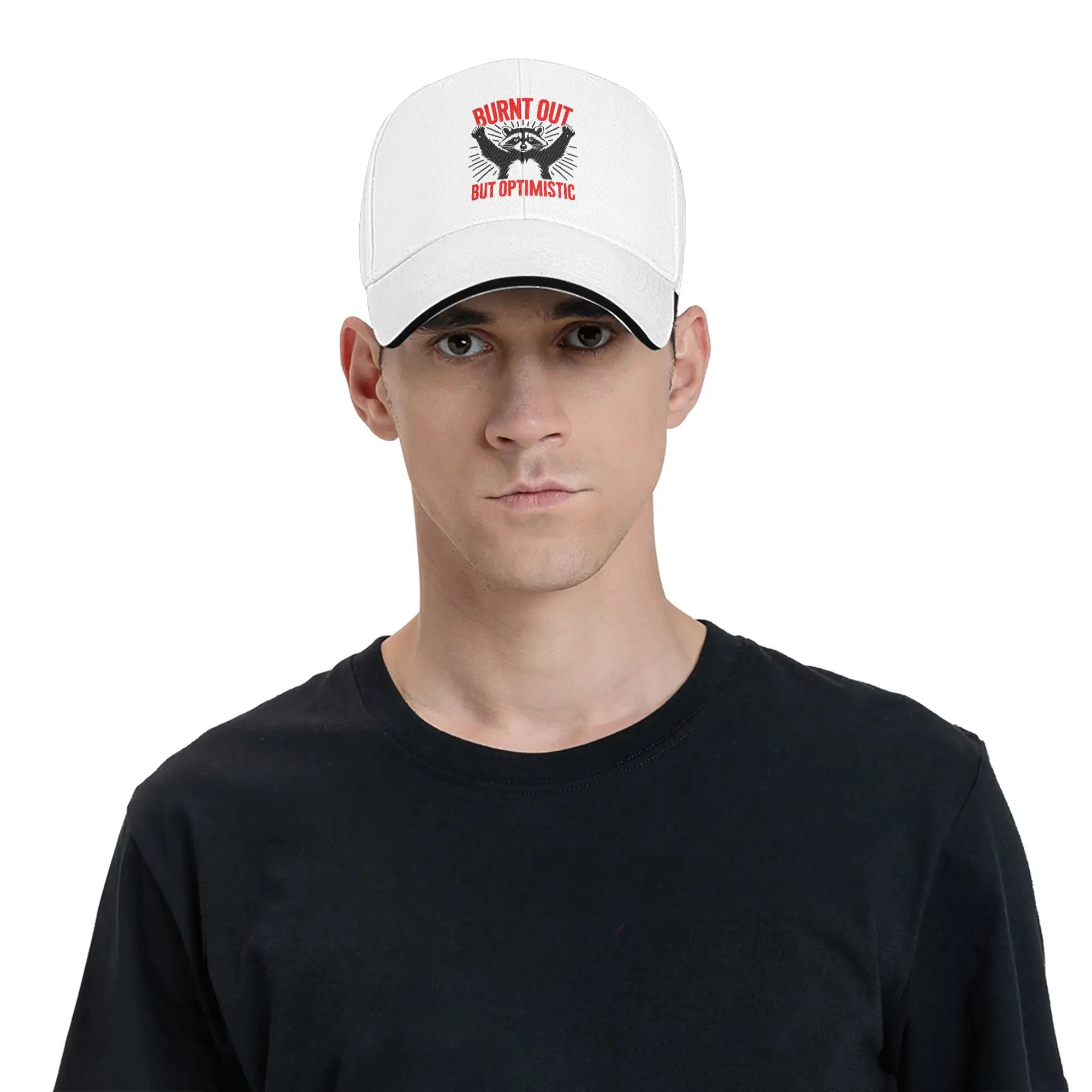 Burnt Out But Optimistic Sun Baseball Cap, Custom DIY Trucker Hat Summer Men Women, Trendy Wholesale Running Cap