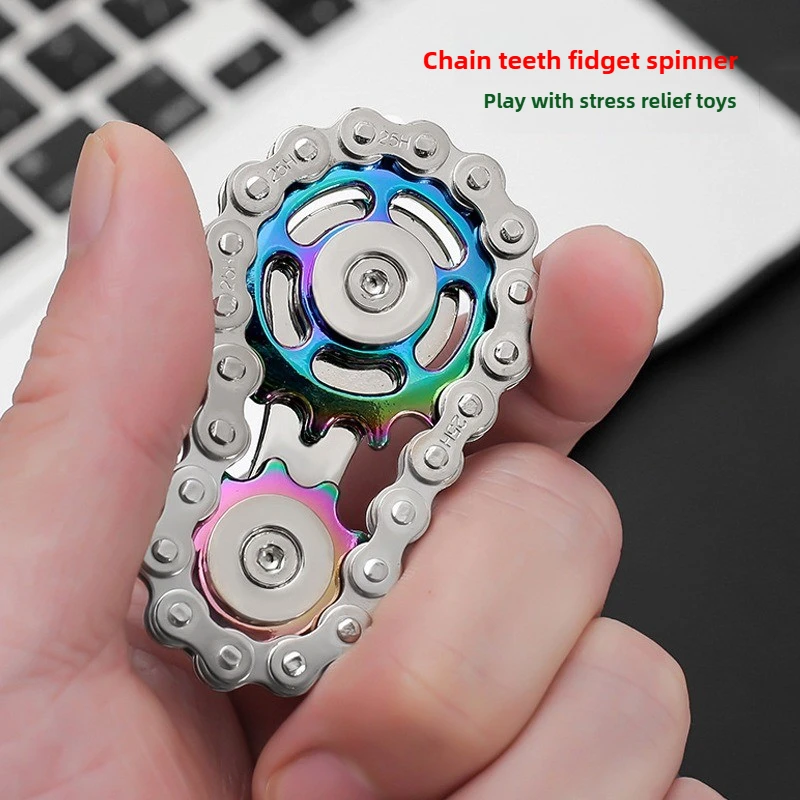 Stress Relief Metal Fidget Spinner, Office Desk Toy for Adults, CNC Machined Gears, Relaxing Hand Spinner, Home Decor