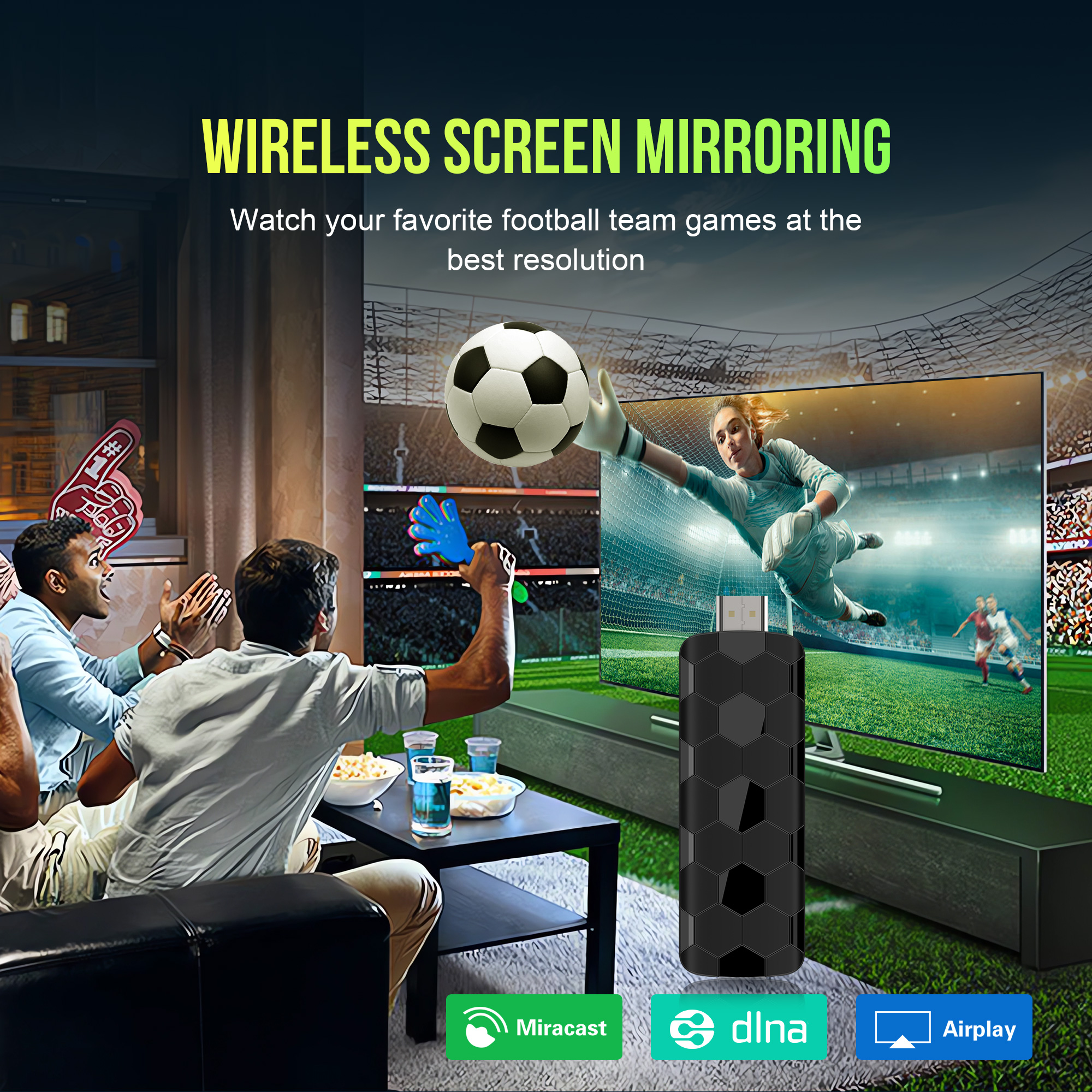 Mini TV Stick Wifi Android ATV RAM ROM Voice Remote Global Streaming TV Box