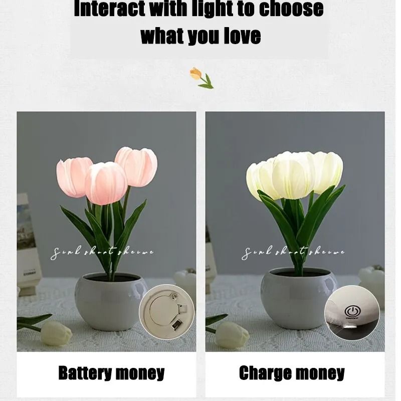 Romantic Simulation Tulip Bouquet LED Table Lamp