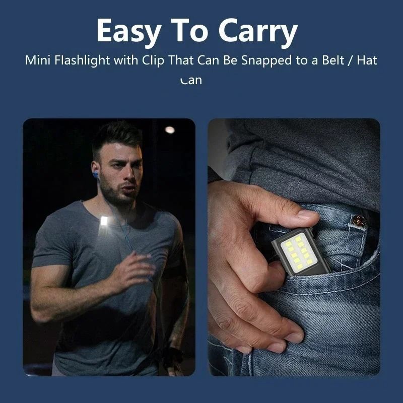 Mini EDC LED Flashlight Keychain Light with USB Rechargeable Battery