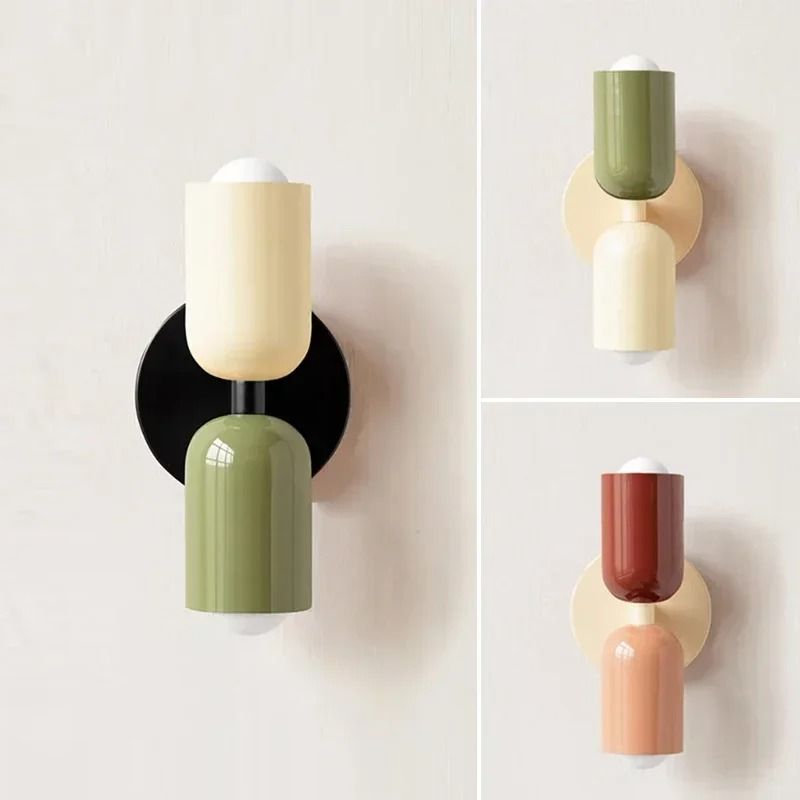 Colorful Nordic Bedside Wall Lamp for Childrens Rooms Living Room or Corridor Decor