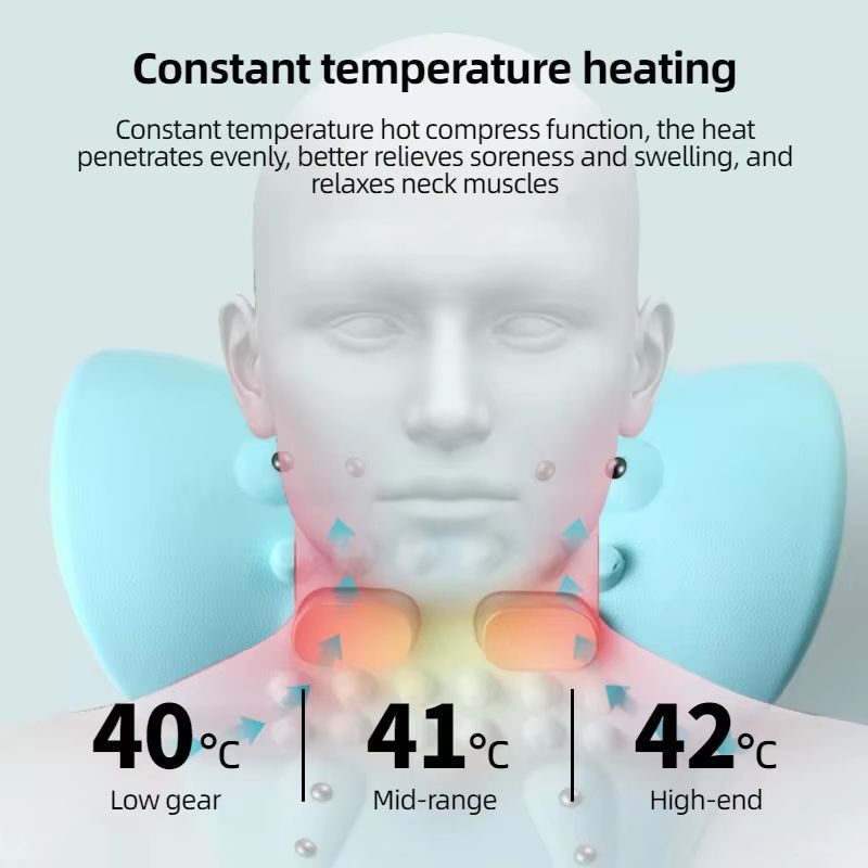 Electric Neck Massager with Heat & Airbag Compression – USB Rechargeable Cervical Spine and Shoulder Relaxation Device