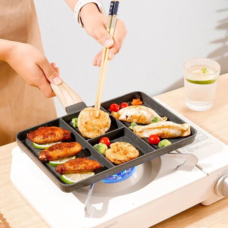 4-Hole Nonstick Breakfast Frying Pan for Eggs, Steak & Omelets