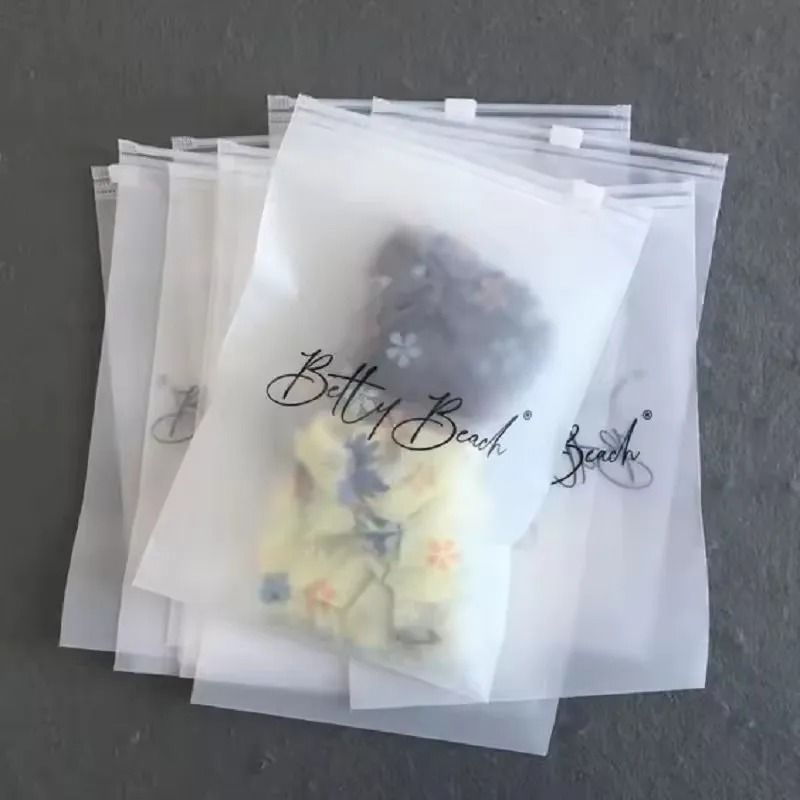 Customized Logo Frosted Zipper Bags – 50 Pcs Professional Packaging