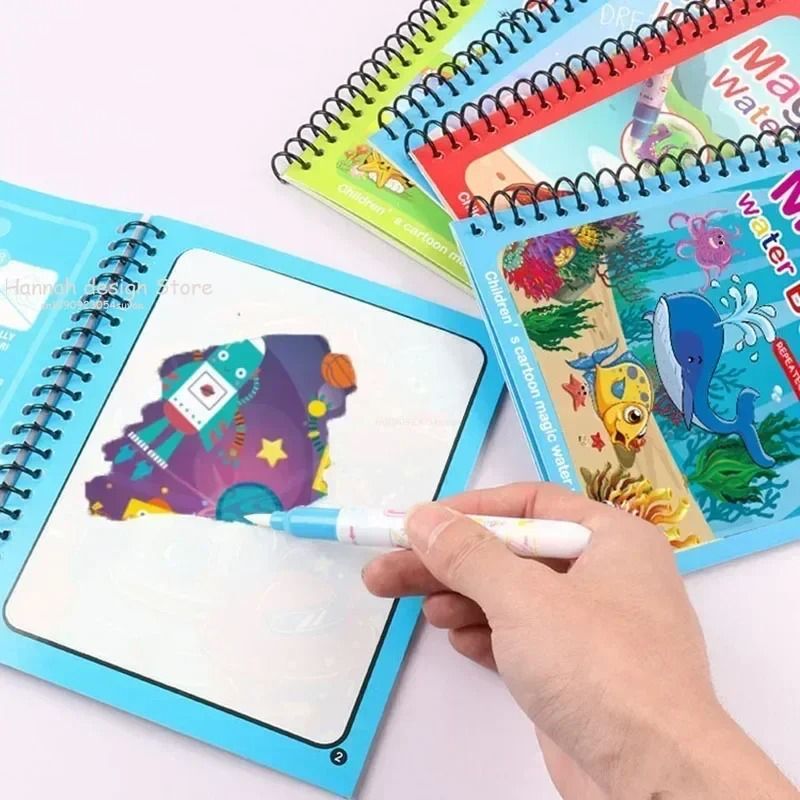 Reusable Magic Water Coloring Book | DIY Sensory Drawing Toy for Kids & Kindergarten Graffiti