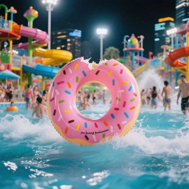 Donut-Shaped Inflatable Pool Float