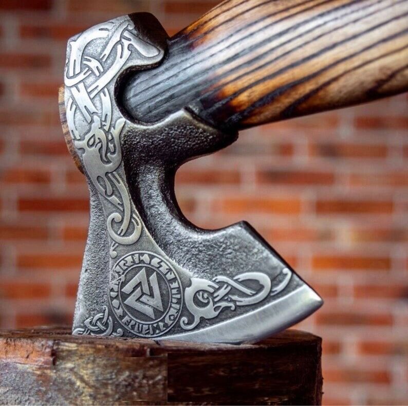 Hand Forged Carbon Steel Axe Head | 512 Layer High Strength Blade, 5 Cutting Edge, 6 Head | Outdoor Bushcraft Axe