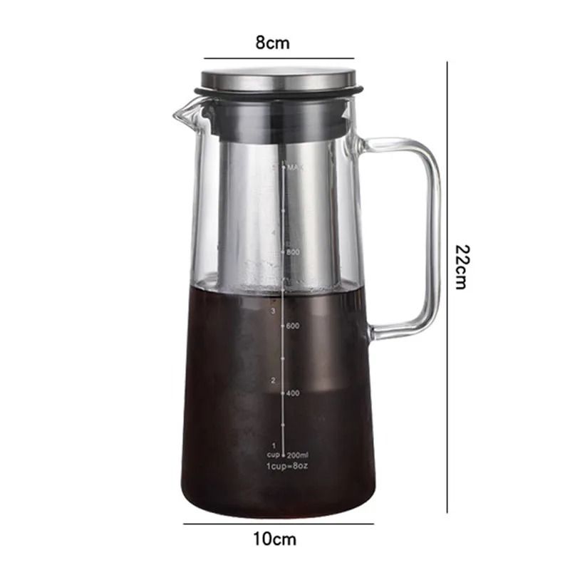Leeseph Airtight Cold Brew Coffee Maker and Tea Infuser 1.0L Glass Carafe
