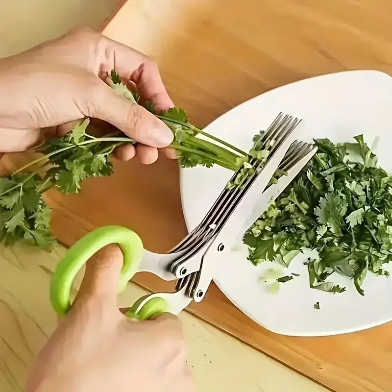 5-Blade Herb Shredder Kitchen Scissors – Forged Stainless Steel Multipurpose Shears