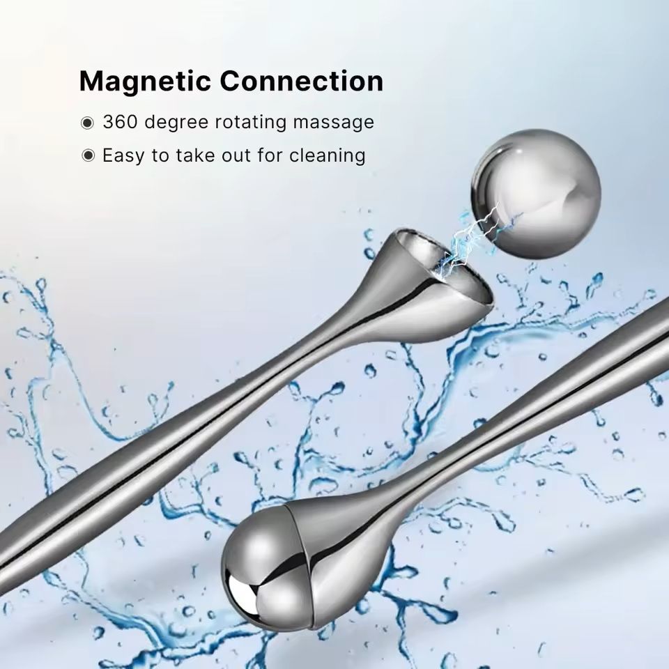 Stainless Steel Ice Roller and Face Massager Set