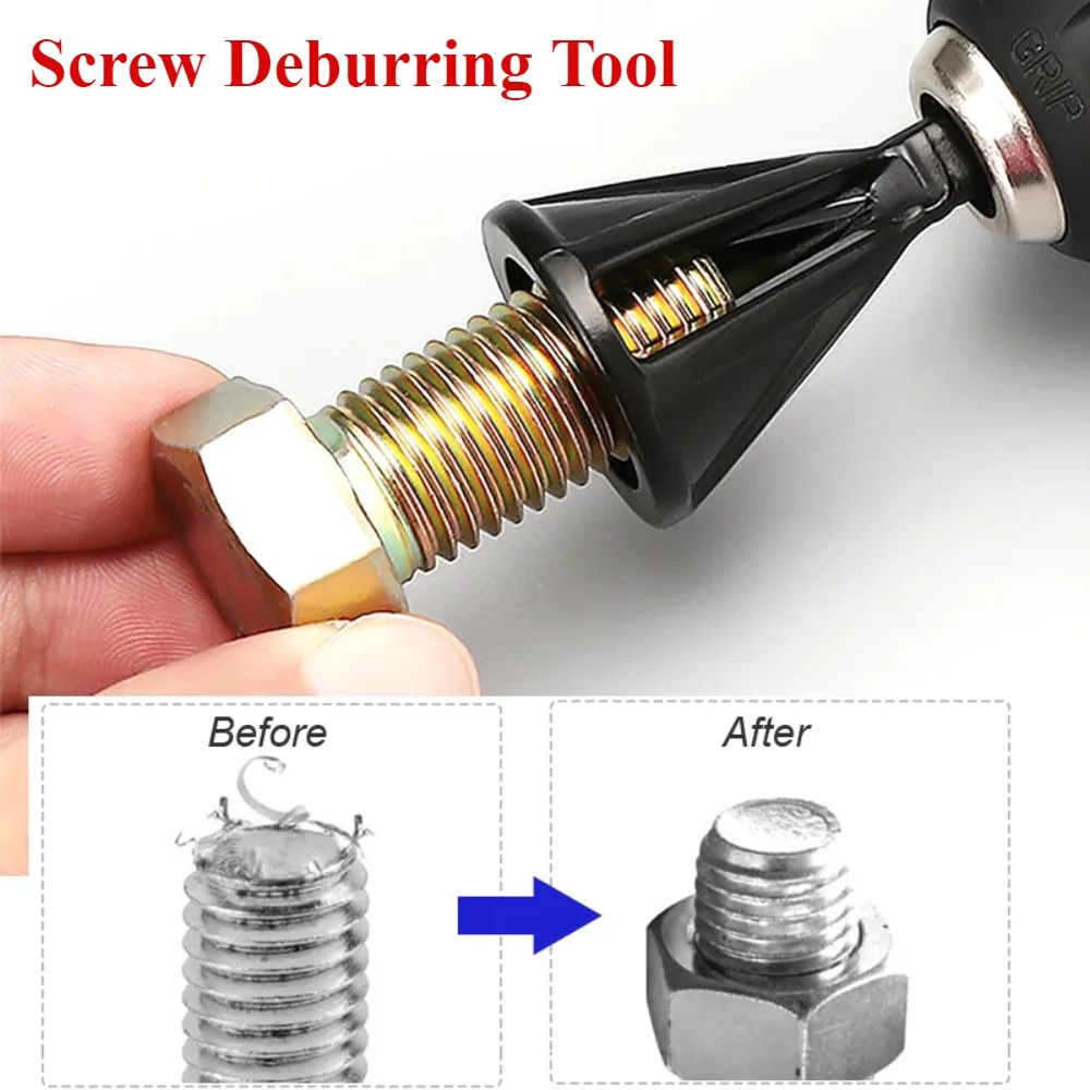 6-Flute External Deburring Chamfer Tool Drill Bit – Hex/Triangle Shank Metal Trimming & Screw Burr Remover