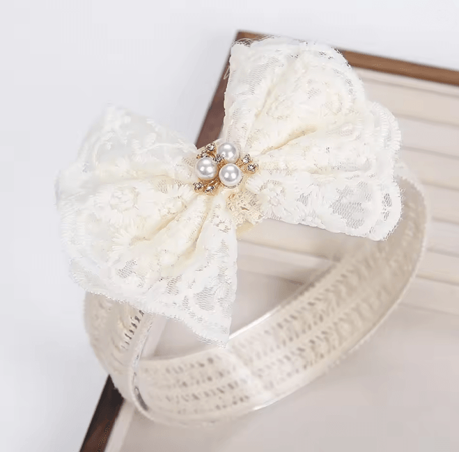 Lace Pearl Baby Headband