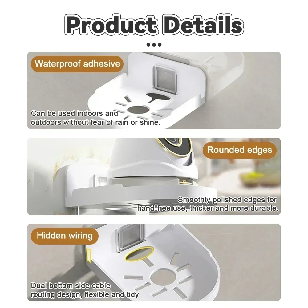 Traceless Wall-Mounted Camera Stand, Punch-Free Security Surveillance Bracket, Self-Adhesive Drill-free Fixer