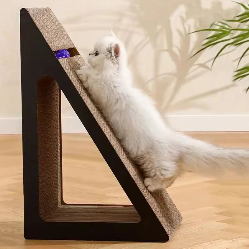Triangular Cat Scratching Board Corrugated Cardboard Vertical Cat Scratcher
