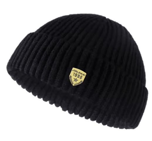 Mens Autumn and Winter Knitted Wool Hat Unisex Street Melon Skin Beanie with 1998 Logo
