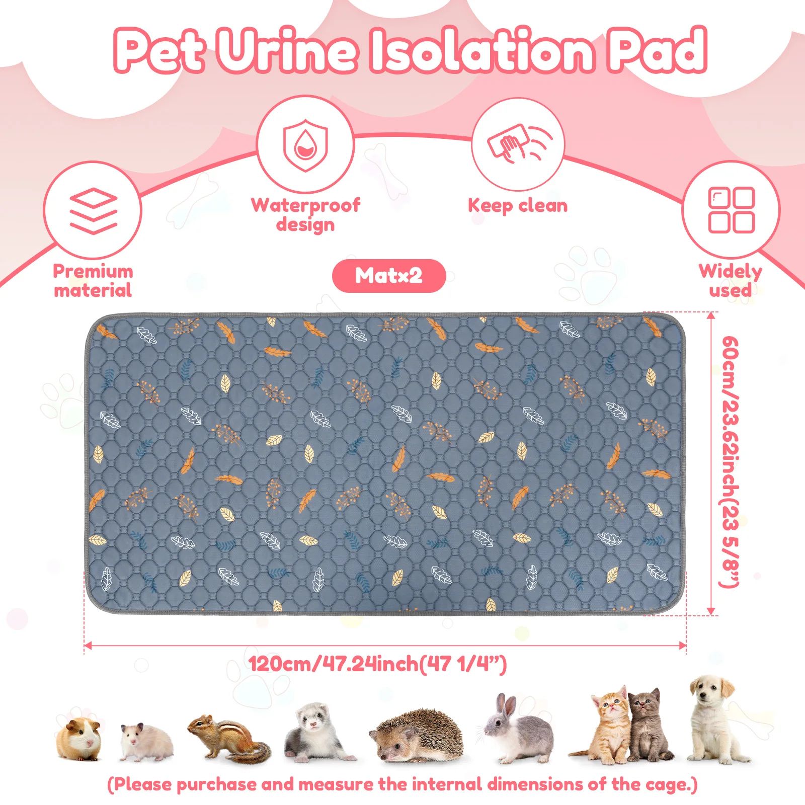 Washable Pet Cage Liner Mat