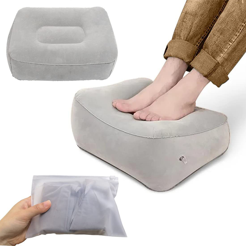 Inflatable Footrest Pillow for Travel and Office Relaxing Air Cushion for Leg Support
