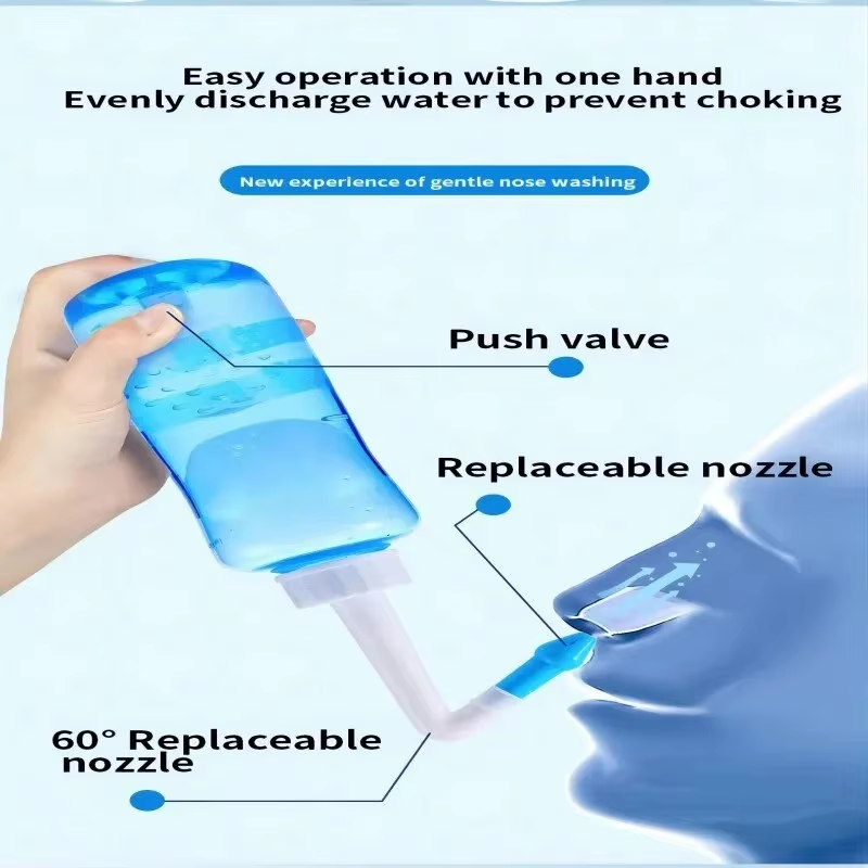 Wash Bottle Manual for Nasal Cavity Cleanse and Rhinitis Relief for Adults and Children
